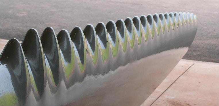 Biomimicry design applied to wind turbine blade. The edges of the turbine are changed to mimic the ridges of pectoral fins.