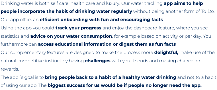 Minimal value proposition (MVP) of our water drinking reminder app