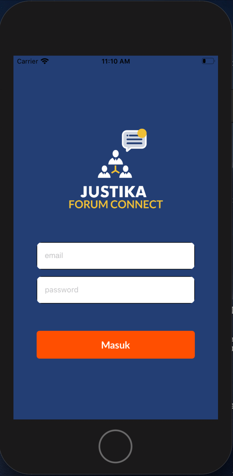 Justika Forum Connect Login Page