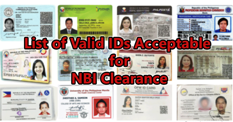 list of valid id acceptable for nbi clearance