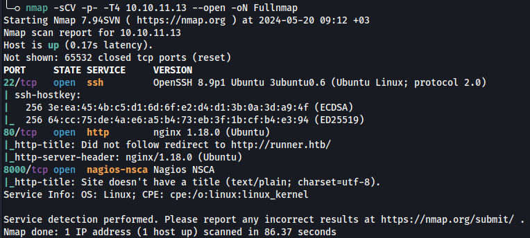 Runner : HackTheBox Walkthrough