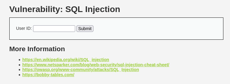 DVWA(SQL Injection)