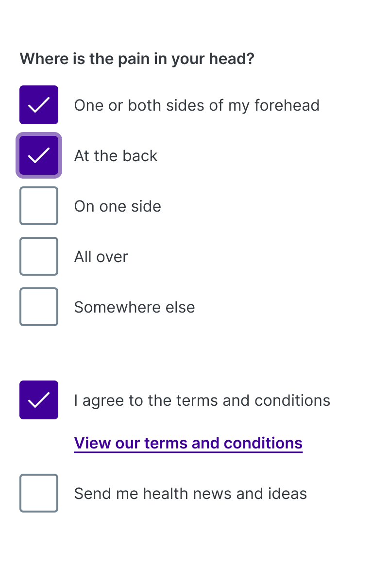 An image of the checkbox we designed for our web platform