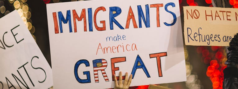 Immigrants make America great. America is a nation of immigrants and we must encourage immigration.