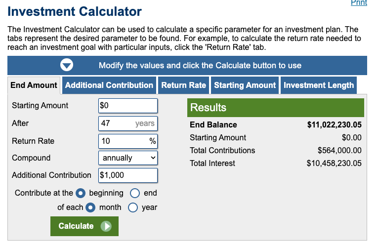 Investment Return Calculator