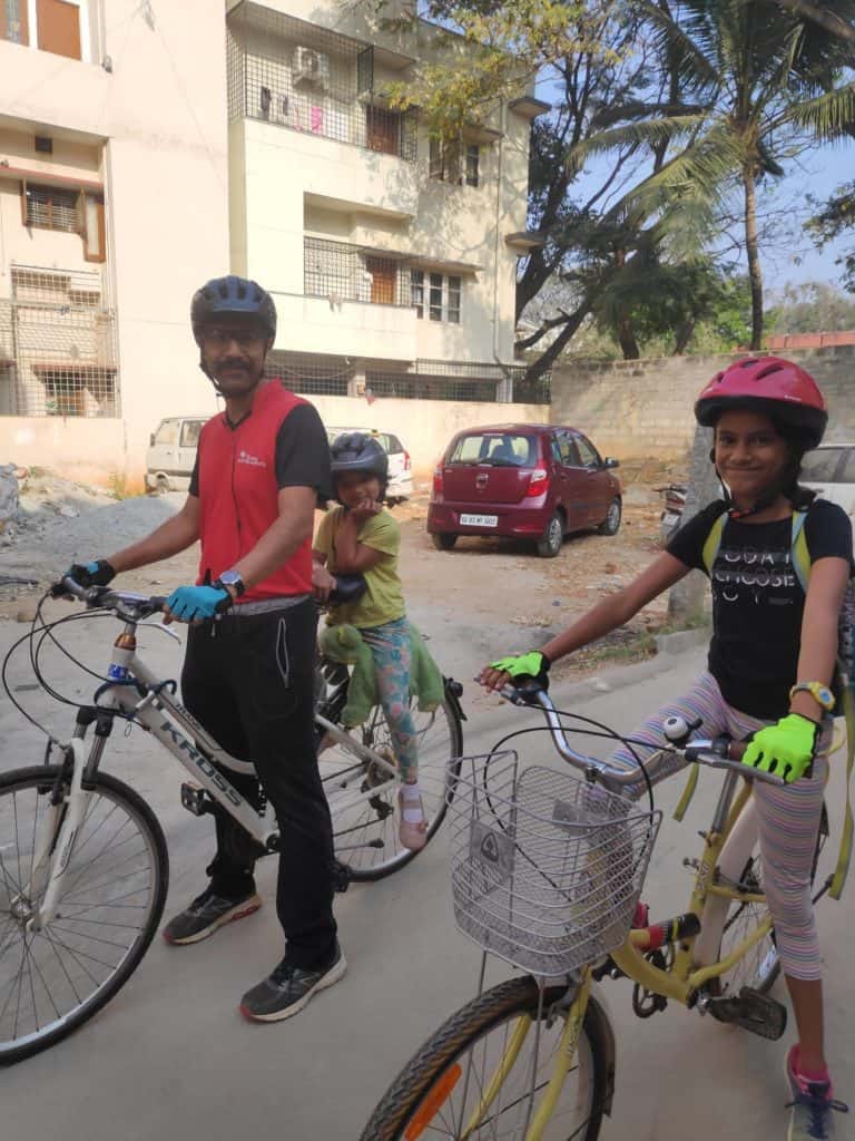 Teaching the joy of cycling to the next generation. Pic credit: Karthik Ranganathan