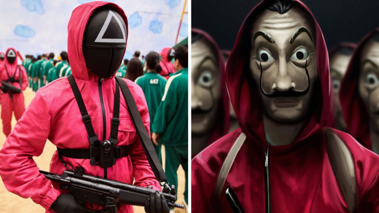 Squid Game (left), La Casa de Papel (right)