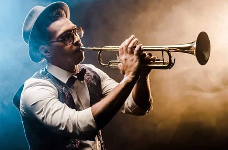 guy playing a trumpet