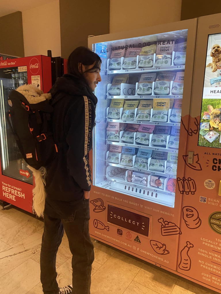 Pet vending machine for dog treats food in Australia