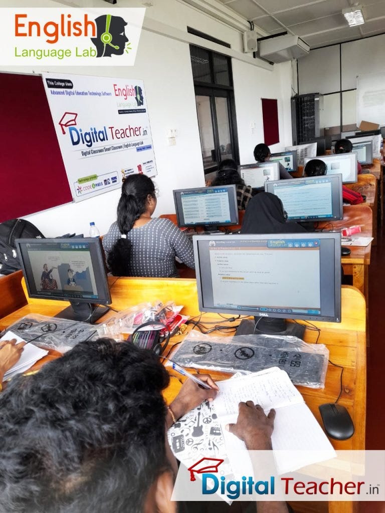 Students in a language lab