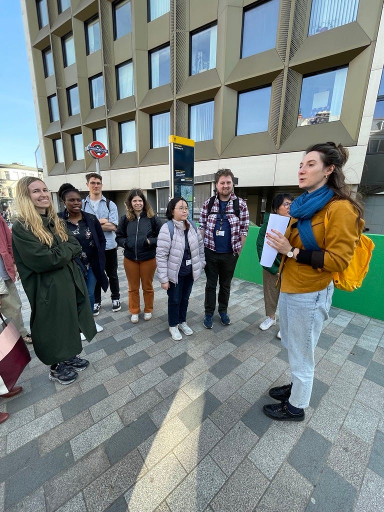 With our hosts, the Strategy and Policy Design team at Camden, in the brilliant walking tour around Highgate led by Weronica, Policy Designer.