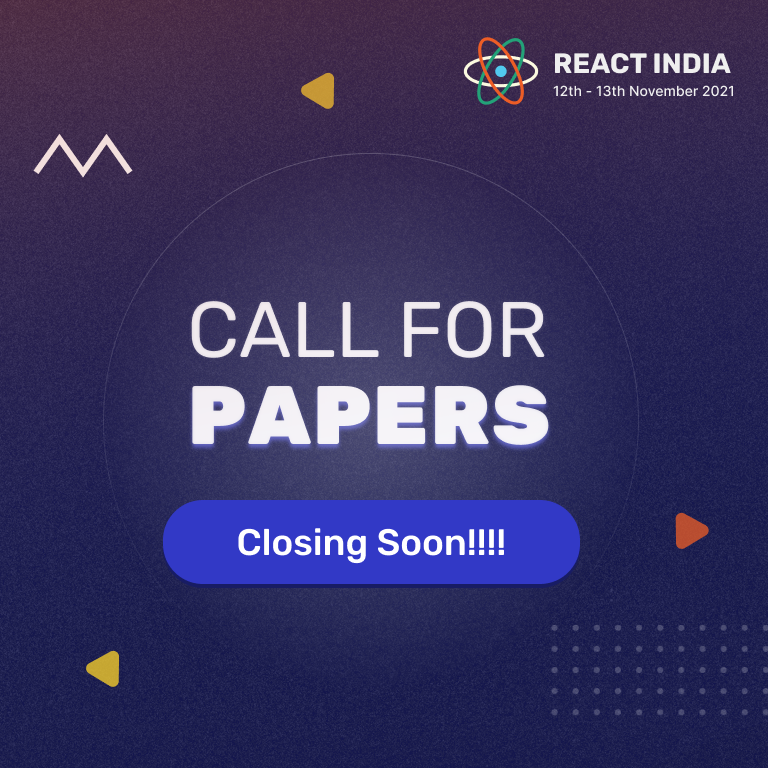 call for papers react india 2021 closing soon graphics