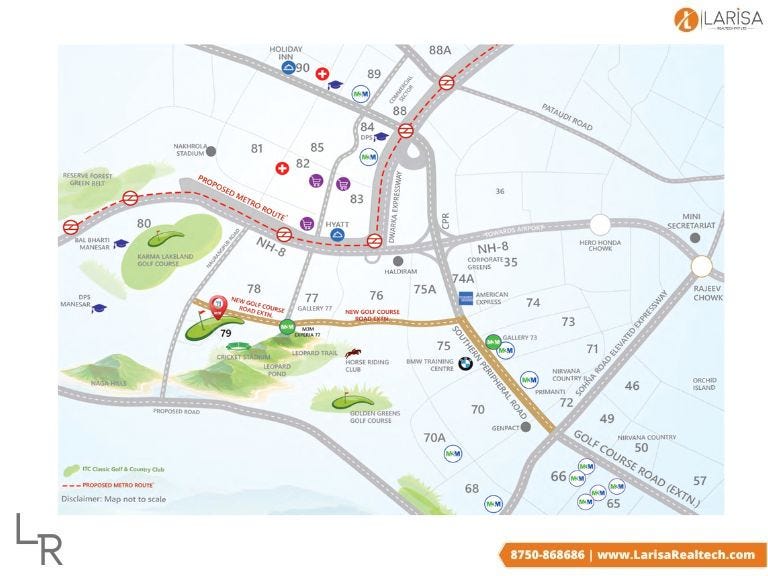 M3M Golf Hills Sector 79 Location Map