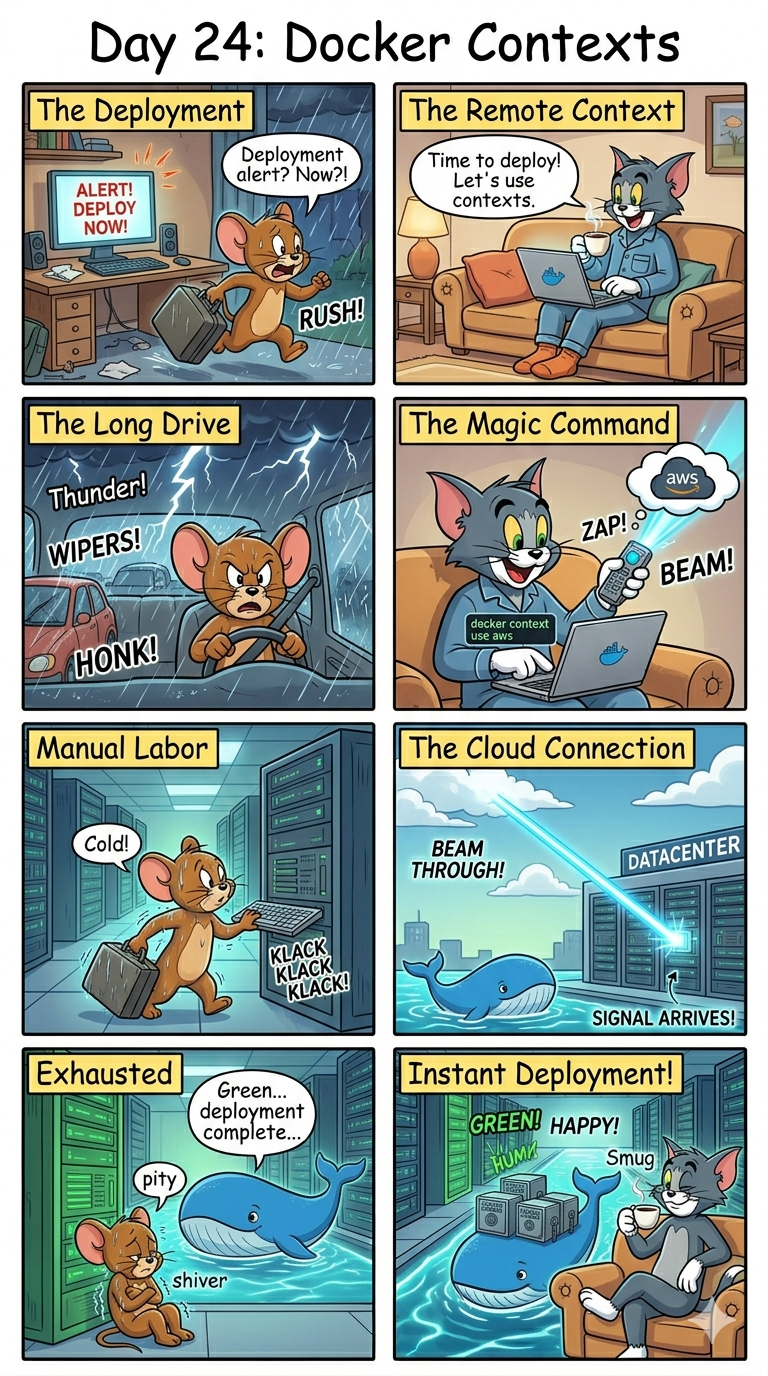 Day 24: The Long-Range Remote Control — Deploying to the Cloud with Docker Contexts.
