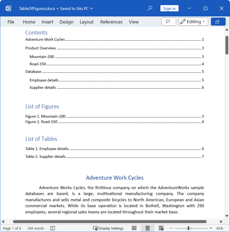 Enhancements in table of contents in .NET Word Library