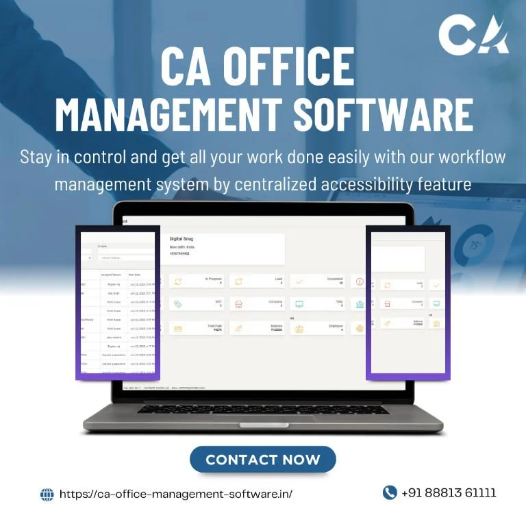 As a Chartered Accountant, you require a software solution that caters specifically to your profession’s intricacies. Our Office Management Software for CA professionals is meticulously tailored to simplify and streamline CA-specific workflows. From managing audits to handling financial data and compliance tasks, our software provides the tools necessary to boost productivity and efficiency effortlessly. Experience a seamless integration into your CA practice and witness unparalleled ease in man