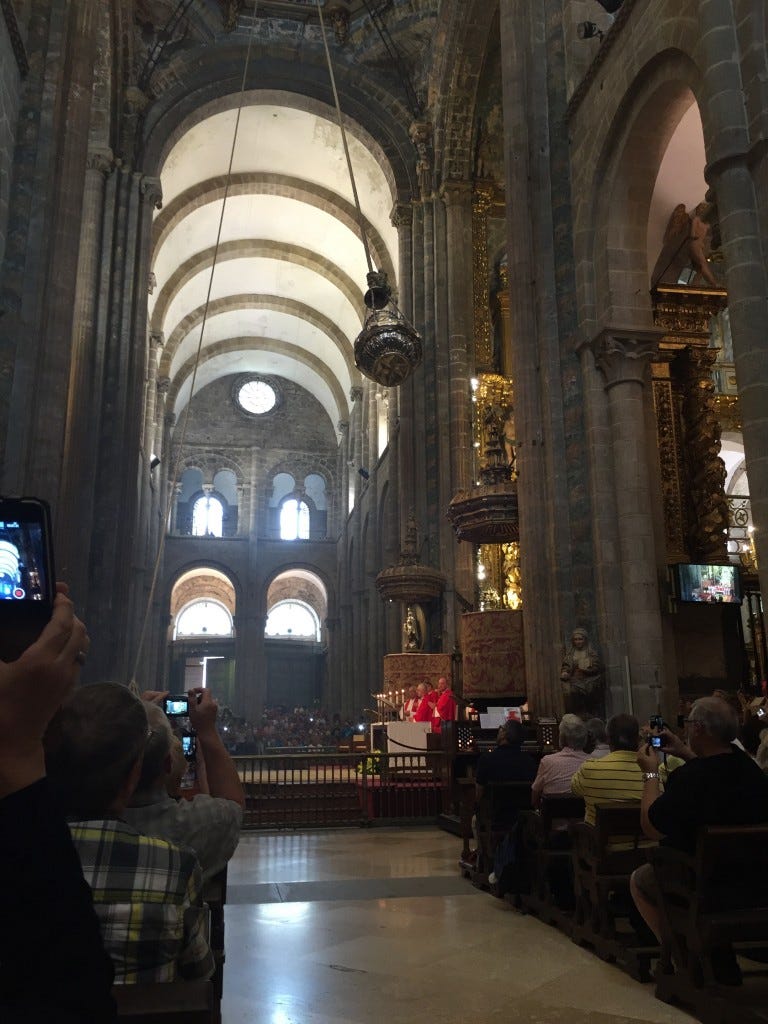 Inside the Cathedral of Santiago de Compostela