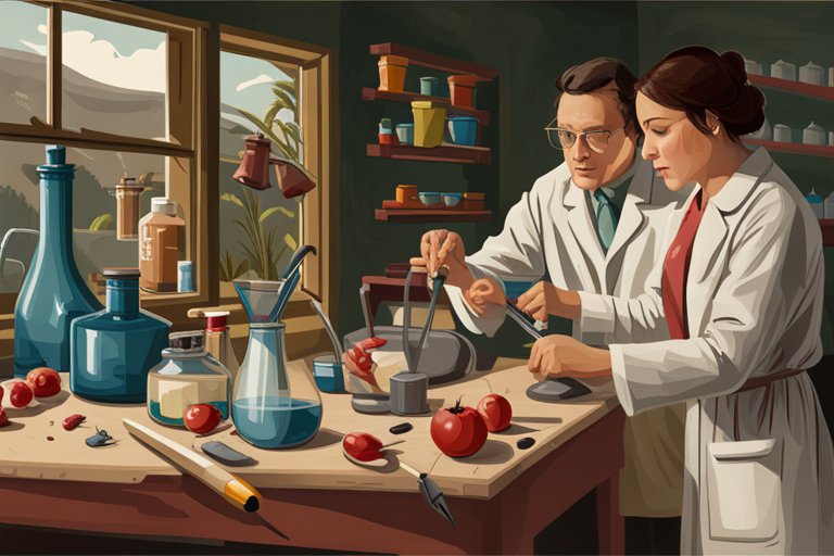 An image of two researchers working at their lab.