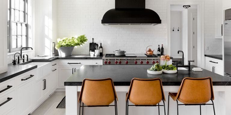 Black and White Cheque kitchen design