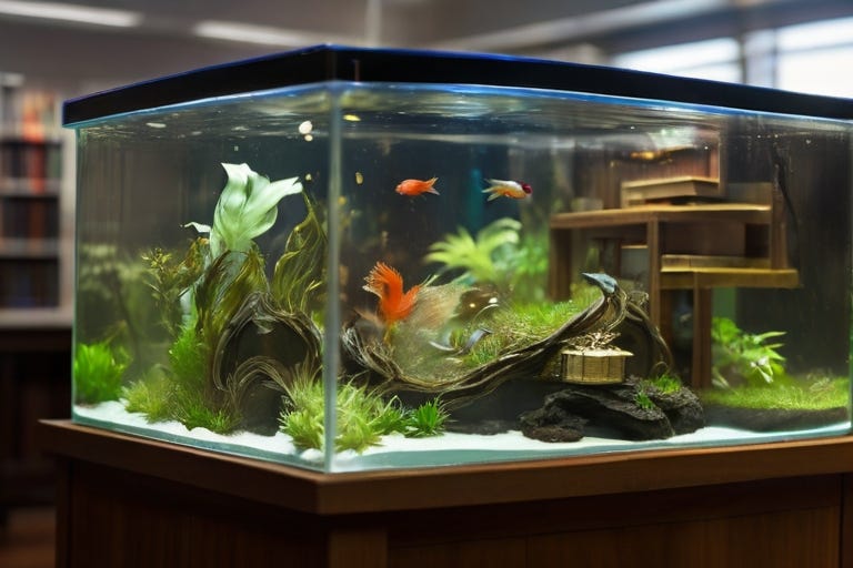 Driftwood Ideas and Aquarium Aquascaping Inspiration Betta Fish Tank on Study Desk