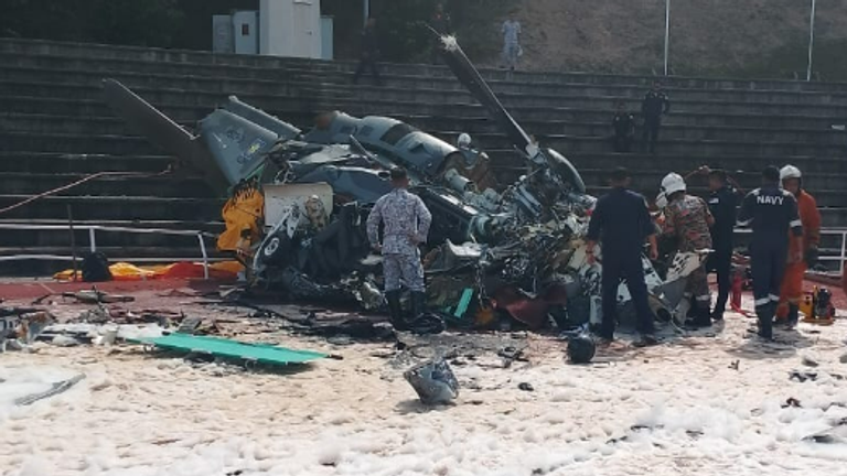 Ten dead as navy helicopters collide mid-air in Malaysia
