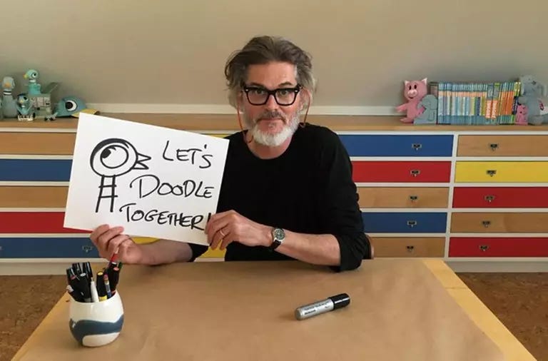 Mo Willems in his studio