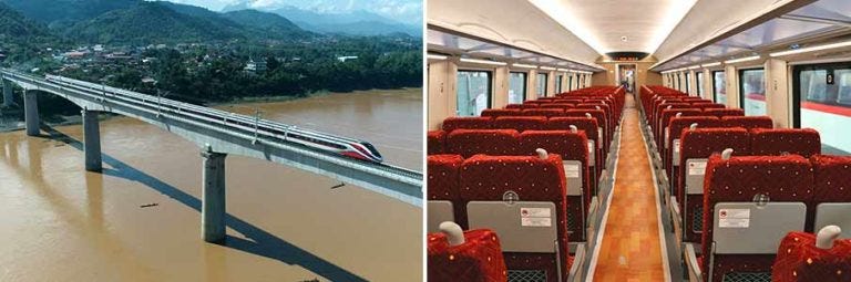 A high-speed train in Laos