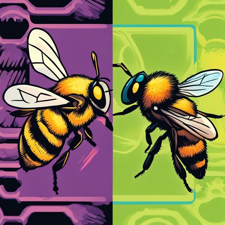 Two honeybees
