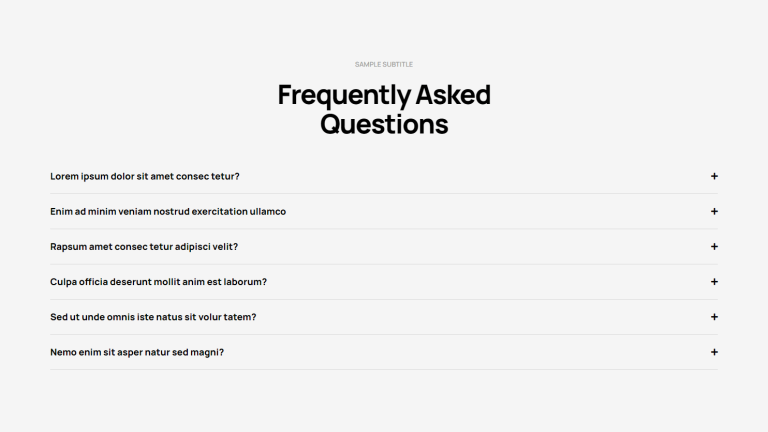 FAQ section