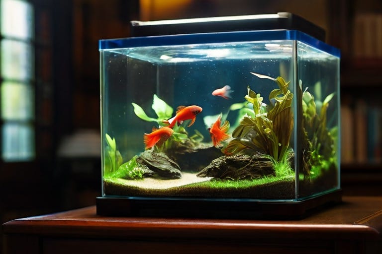 Driftwood Ideas and Aquarium Aquascaping Inspiration Betta Fish Tank on Study Desk