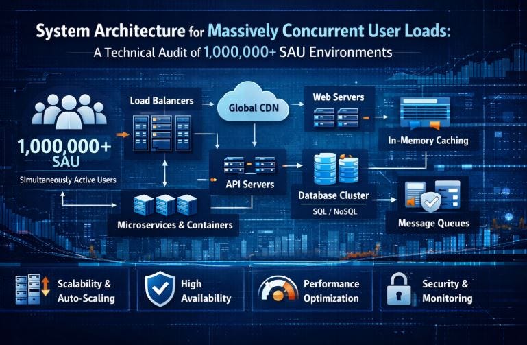 System Architecture for Massively Concurrent User Loads: A Technical Audit of 1,000,000+ SAU…
