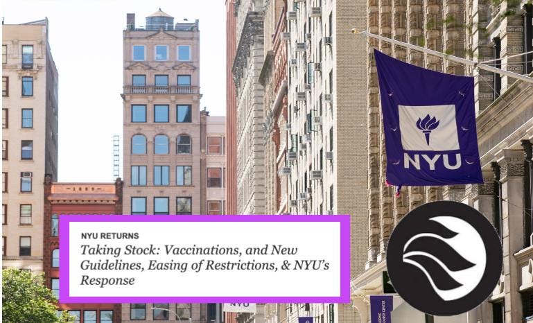 “Taking Stock: Vaccinations, and New Guidelines, Easing of Restrictions, & NYU’s Response”