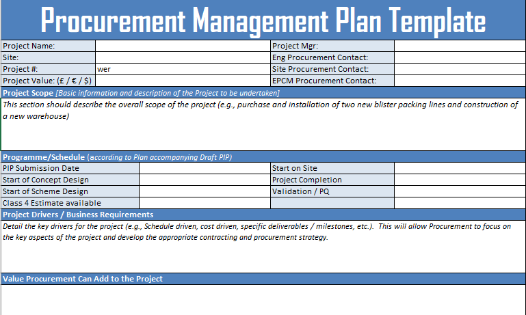 procurement management plan (excelonist.com)
