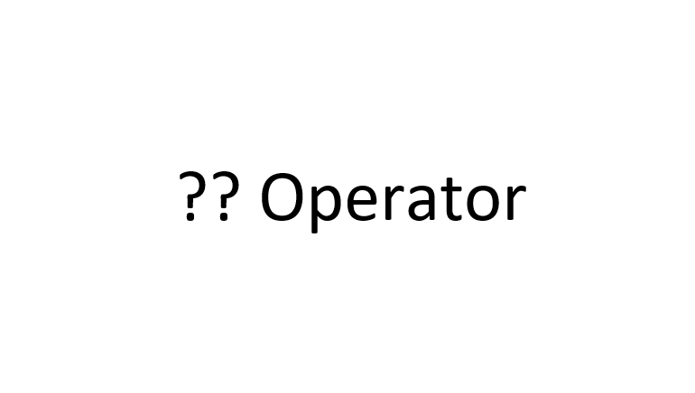 Nullish coalescing operator ‘??’
