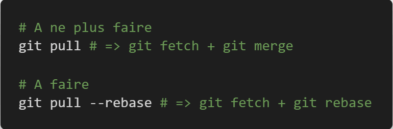 git pull — rebase à la place de git pull