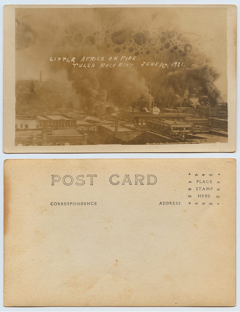 Little Africa on Fire Tulsa Race Riot, June 1st, 1921 (14391817512). Photo Courtesy of Wikimedia Commons