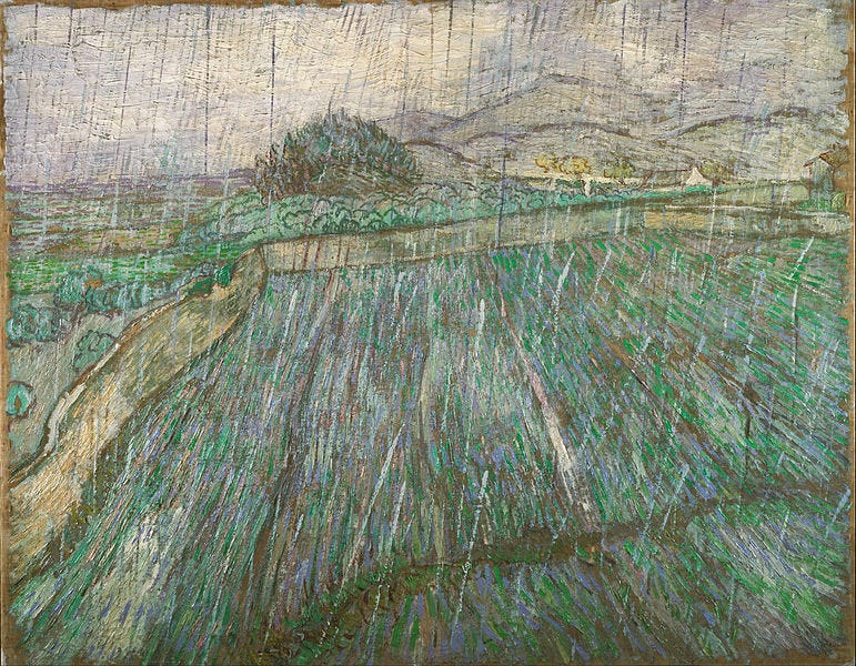 Wheat Fields in Rain by Vincent van Gogh