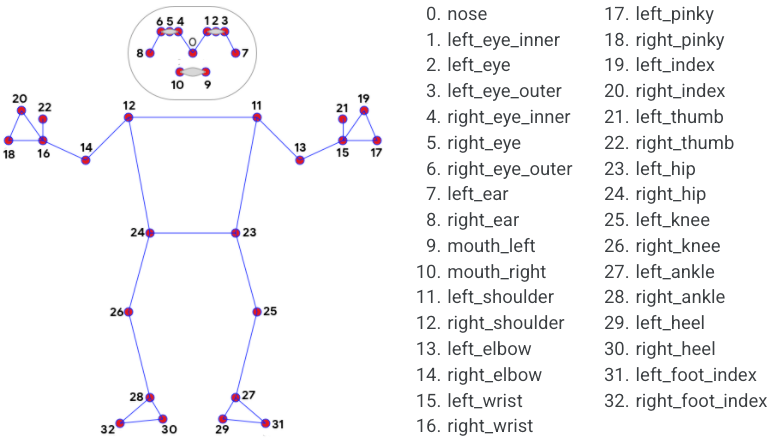 Key Points of the Human Body | Implement Human Pose Estimation with Mediapipe