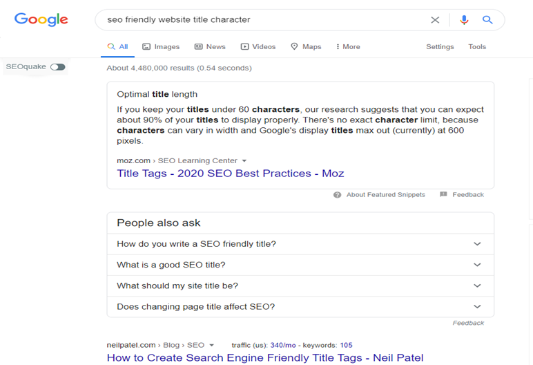 SEO Friendly Title Tag Character Limits