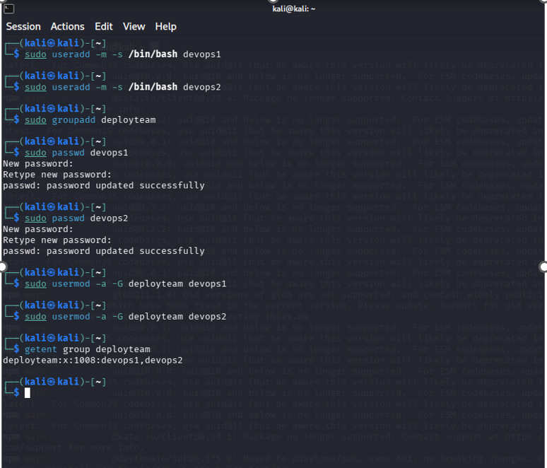 LINUX USER & GROUP MANAGEMENT WORK THROUGH USING KALI ENVIRONMENT