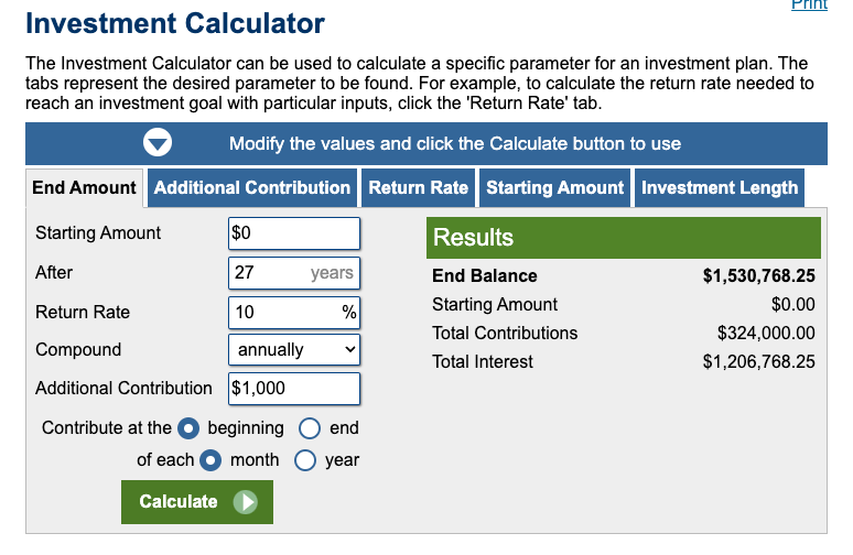 Investment Return Calculator