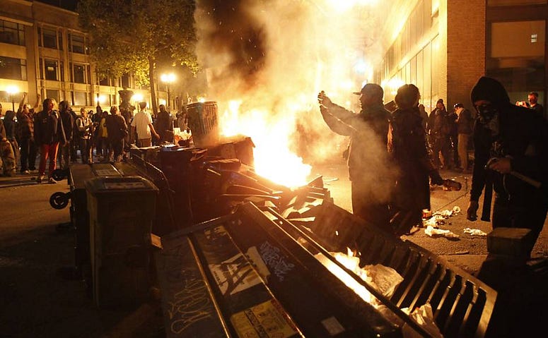 Oakland idiots riot at Men's Wearhouse