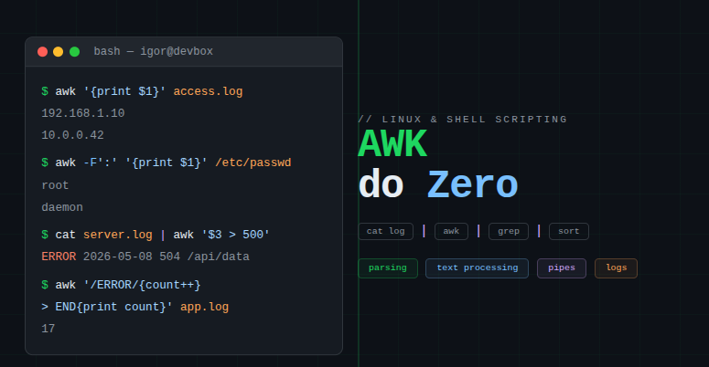 Entendendo o comando AWK do absoluto zero.