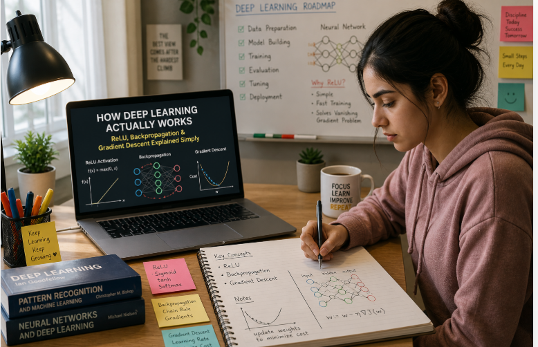 How Deep Learning Actually Works: ReLU, Backpropagation & Gradient Descent Explained Simply