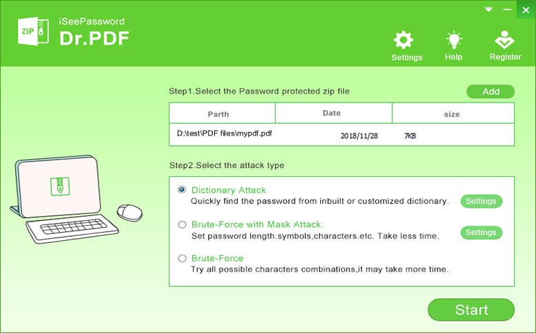 open password protected PDF with Dr.pdf