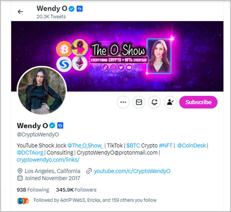 Crypto Wendy O — An amazing crypto personality