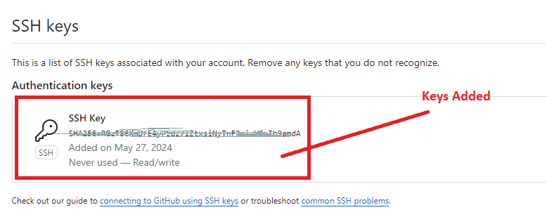 SSH Key Added