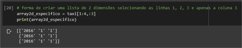 Array de 1 dimensão com 3 linhas e 1 coluna