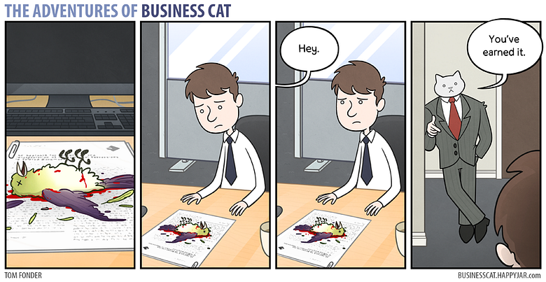 Example of The Adventures of Business Cat comic strip