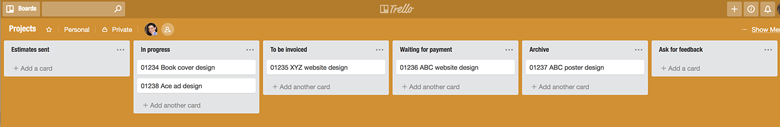 Trello screenshot.